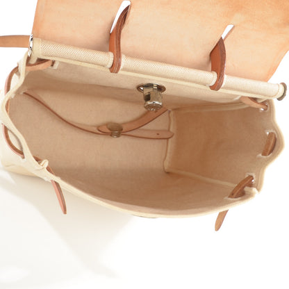 Hermes Toile Vache Calfskin Herbag 30 PM Backpack Natural 11 of 14