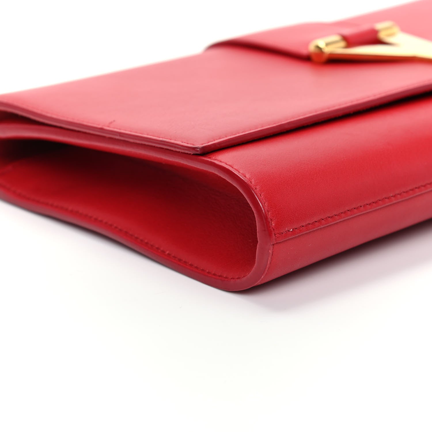 Saint Laurent Calfskin Classic Y Ligne Clutch Red 5 of 9