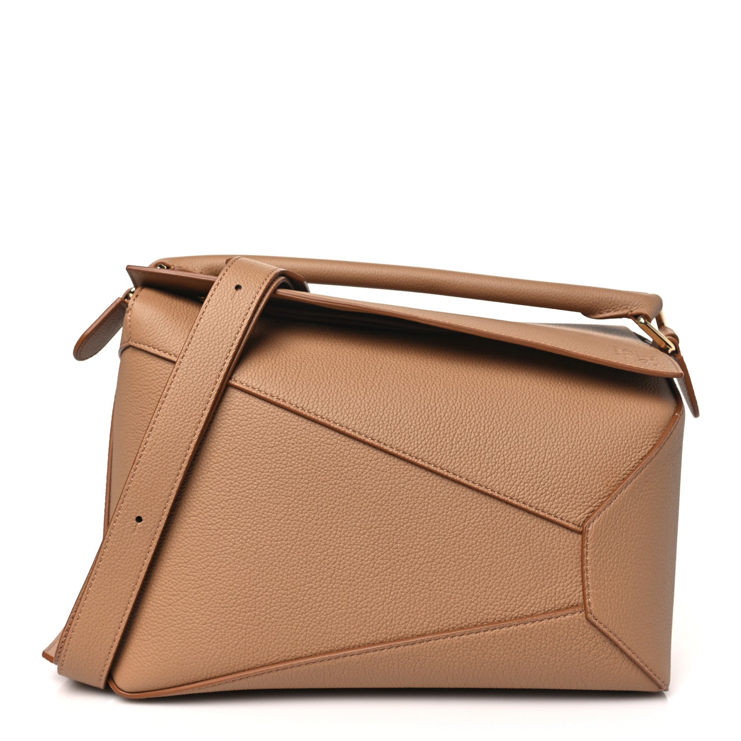 Loewe Grained Calfskin Medium Puzzle Edge Bag Toffee 1 of 10