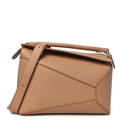 Loewe Grained Calfskin Medium Puzzle Edge Bag Toffee 1 of 10