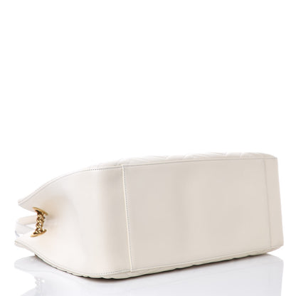 Gucci Calfskin Matelasse Medium GG Marmont Shoulder Tote Bag White 4 of 9