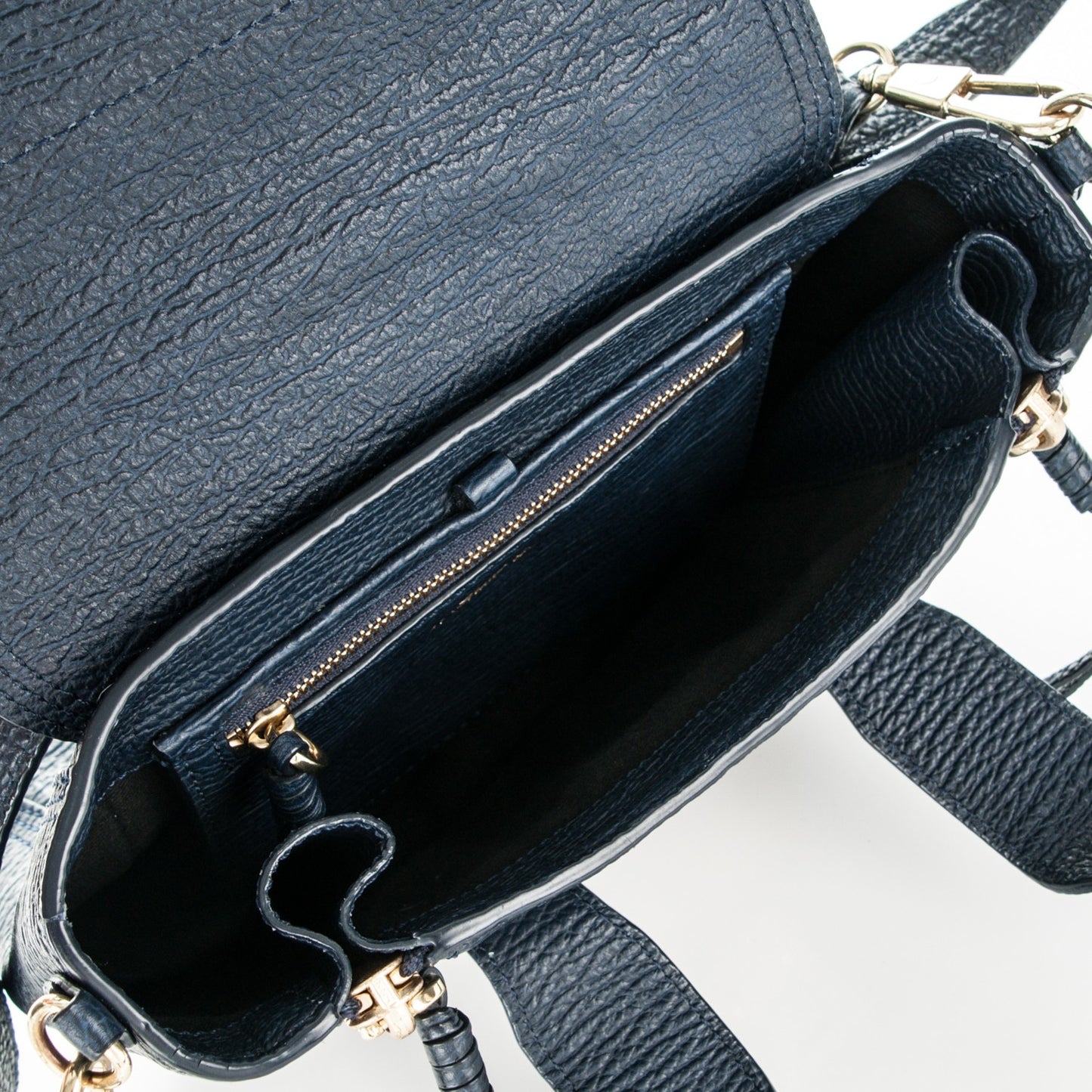 3.1 Textured Calfskin Mini Pashli Satchel Ink