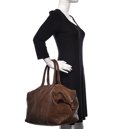 Saint Laurent Pebbled Lambskin Medium Easy Sac Brown 2 of 20