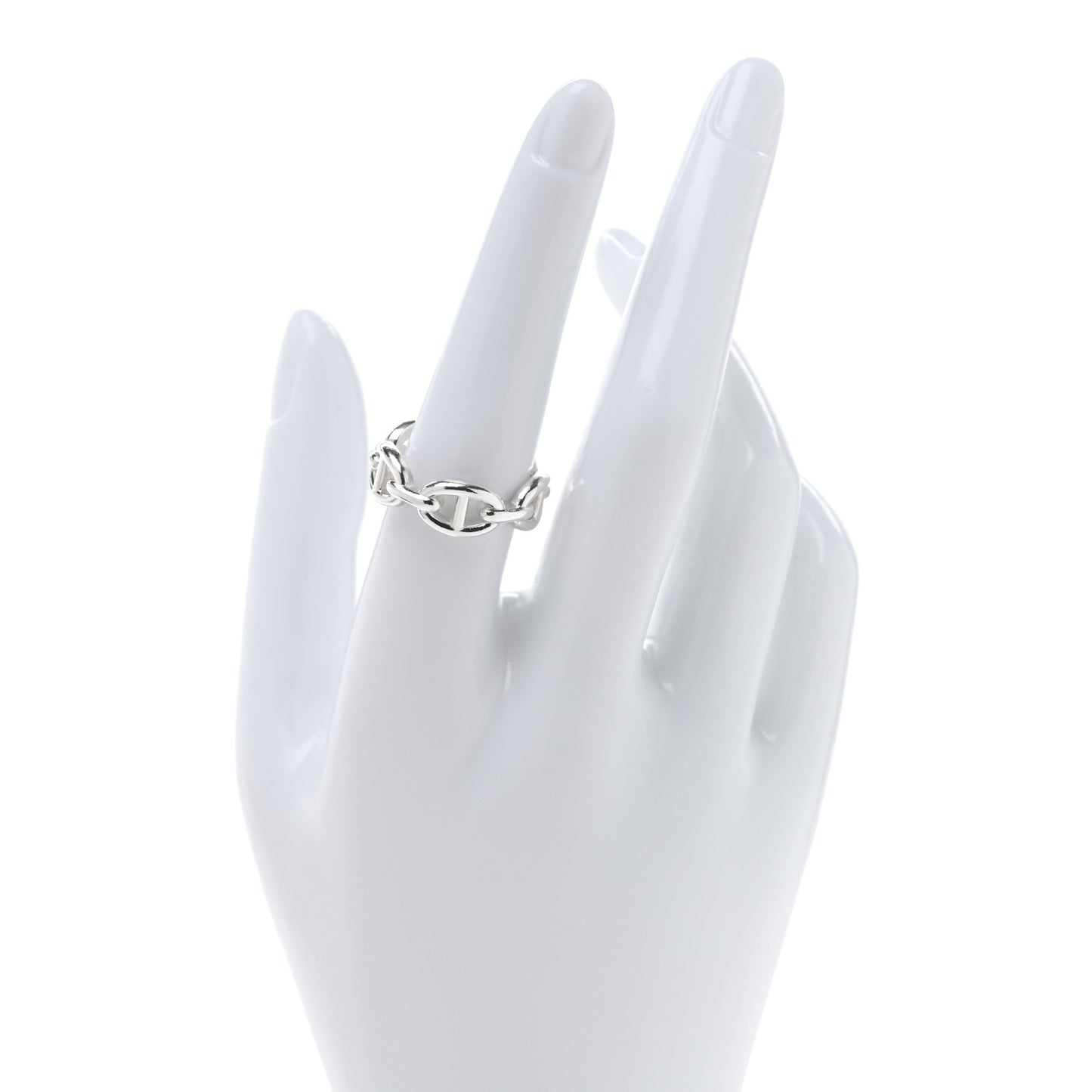 Sterling Silver PM Chaine d'Ancre Enchainee Band Ring 56 7.75