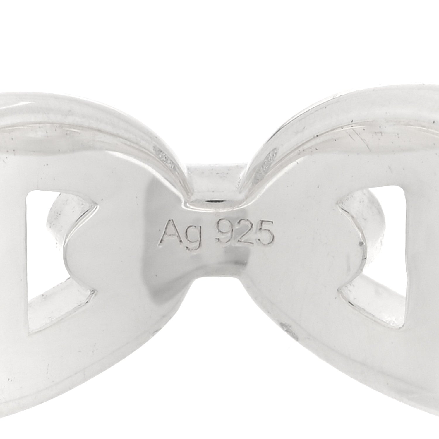 Hermes Sterling Silver PM Chaine d'Ancre Enchainee Band Ring 51 5.75 8 of 9