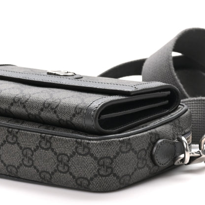 Gucci GG Supreme Monogram Textured Dollar Calfskin Mini Ophidia Bag Graphite Grey 10 of 11
