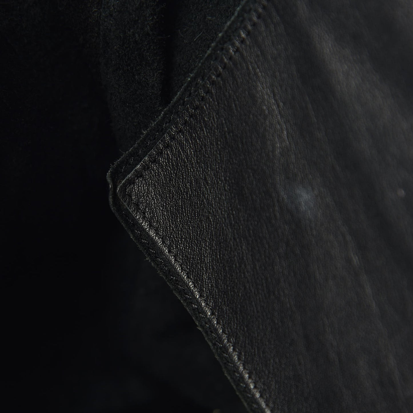 Calfskin Papier Ledger Zip Around Tote Black