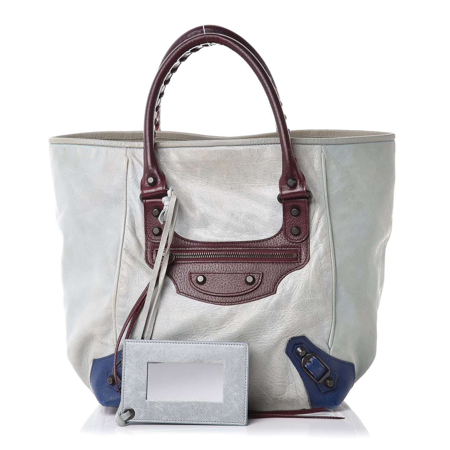 Balenciaga Agneau Classic Hardware Tri-Color S Sunday Tote Ciel 1 of 15