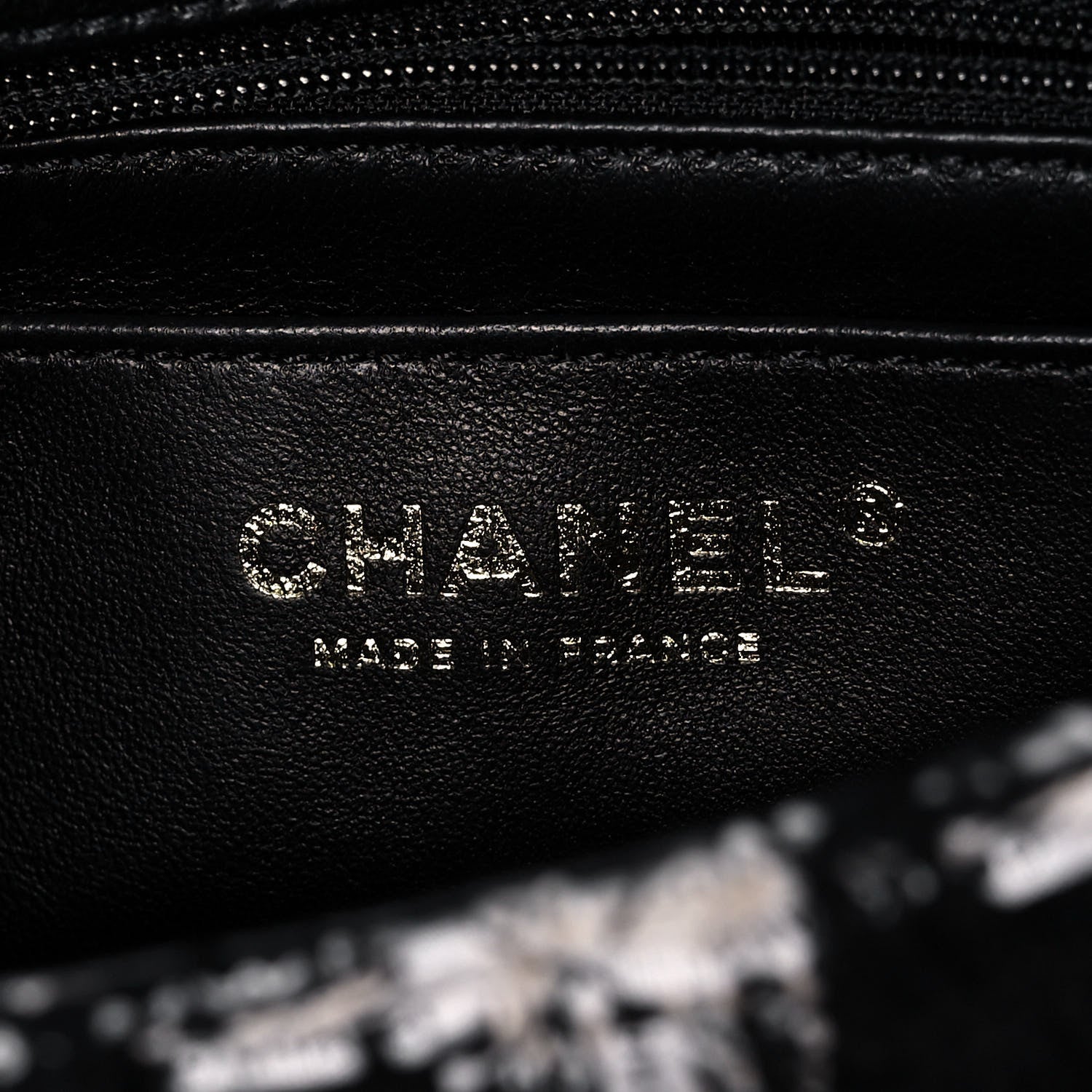 Chanel Tweed Quilted Mini Side Pearl Flap Bag Black Ecru White 6 of 13