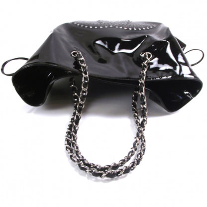 Chanel Patent Diamante Signature Tote Black 6 of 9
