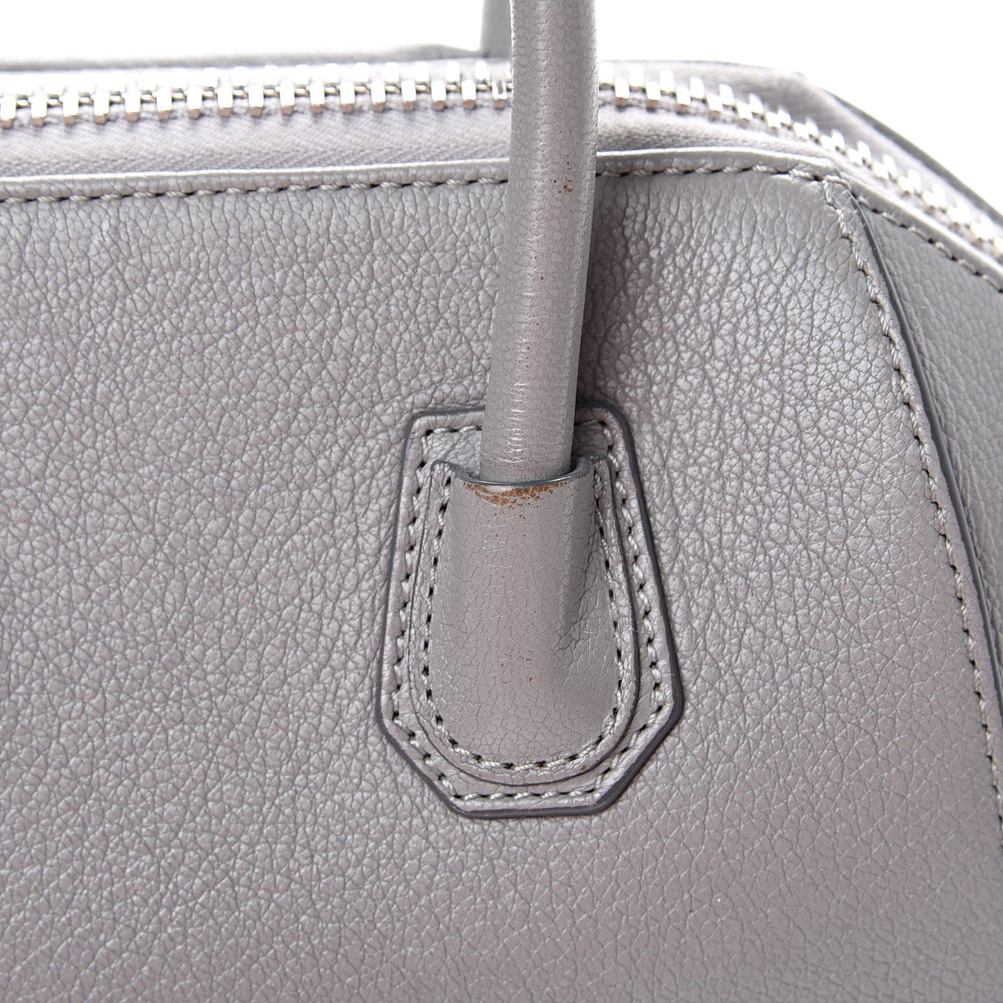 Sugar Goatskin Mini Antigona Pearl Grey