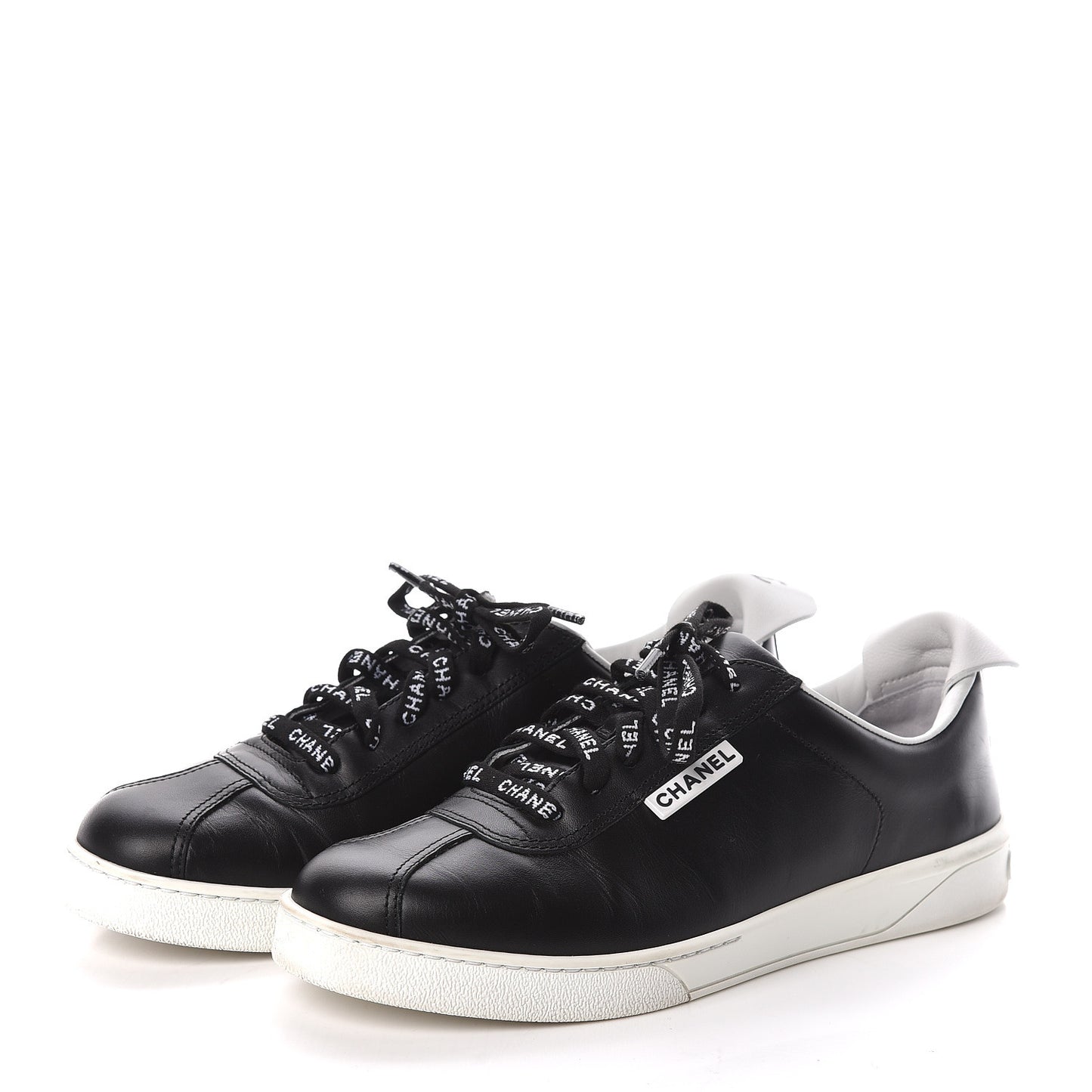Calfskin CC Womens Sneakers 37.5 Black