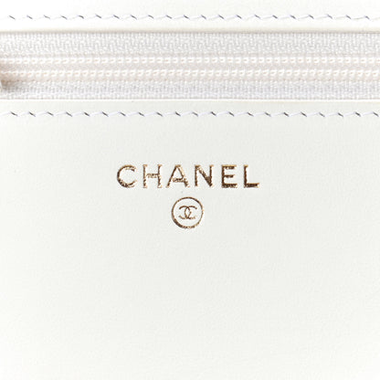 Chanel Caviar Quilted Boy Wallet On Chain WOC White 8 of 10