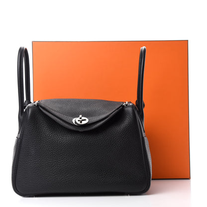 Hermes Taurillon Clemence Lindy 26 Black 11 of 11