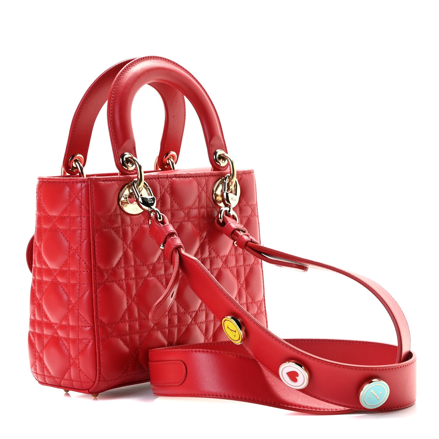 Christian Dior Lambskin Cannage Small My Lady Dior Red 4 of 11