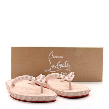 Christian Louboutin Rubber Spike Super Loubi Flip Flop Sandals 39 Leche 7 of 7