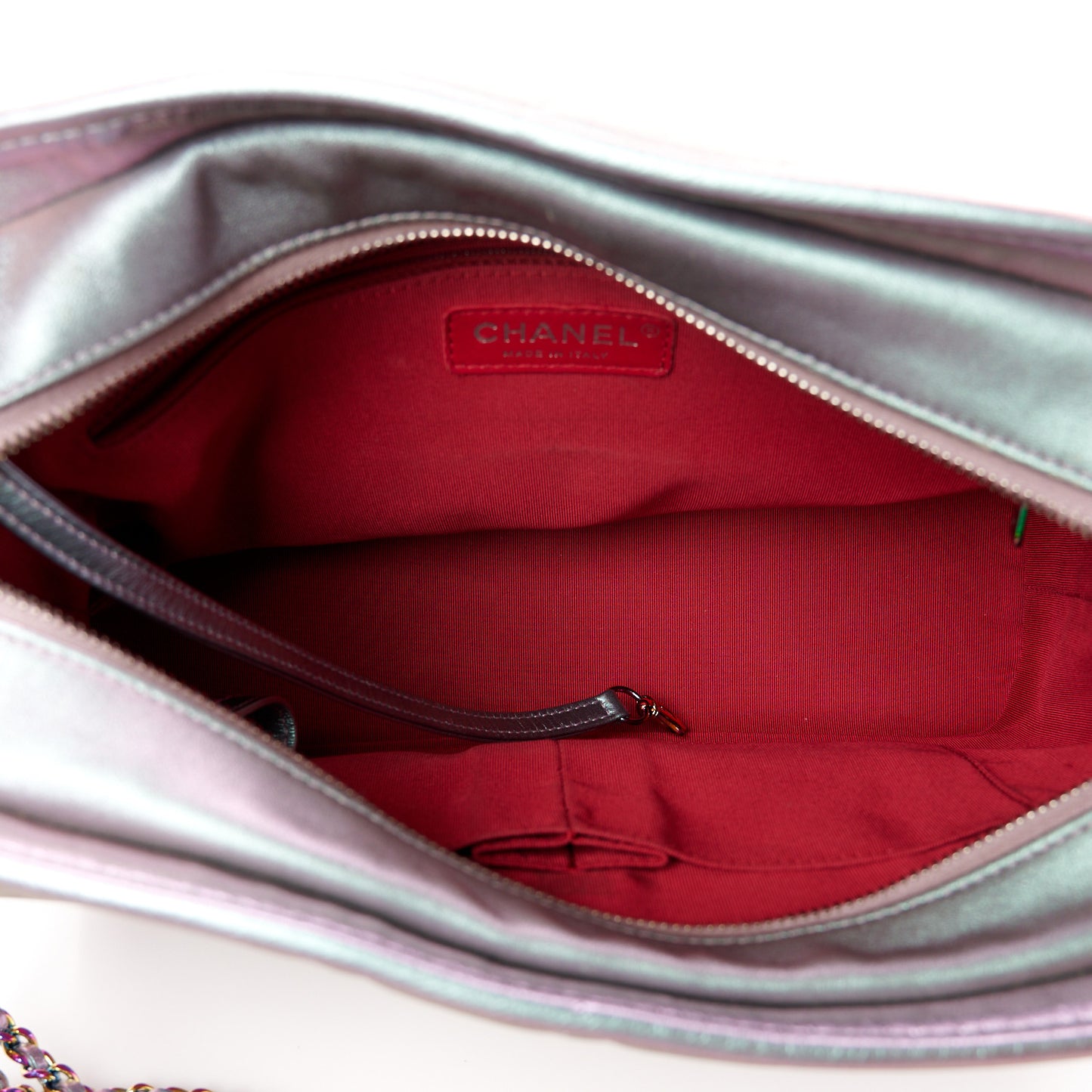 Iridescent Lambskin Calfskin Quilted Medium Gabrielle Hobo Light Purple