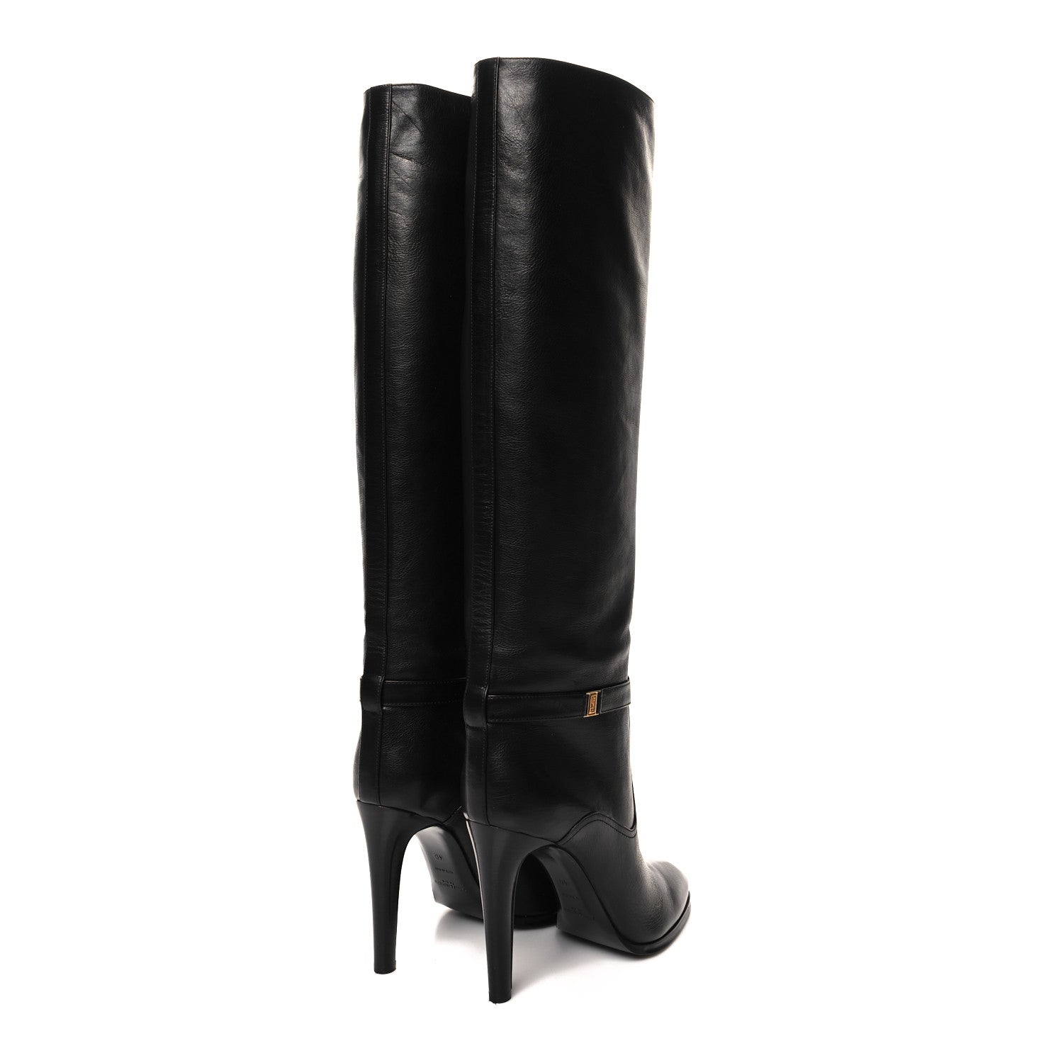 Saint Laurent Smooth Calfskin Linda 100 Knee High Boots 40 Black 4 of 7
