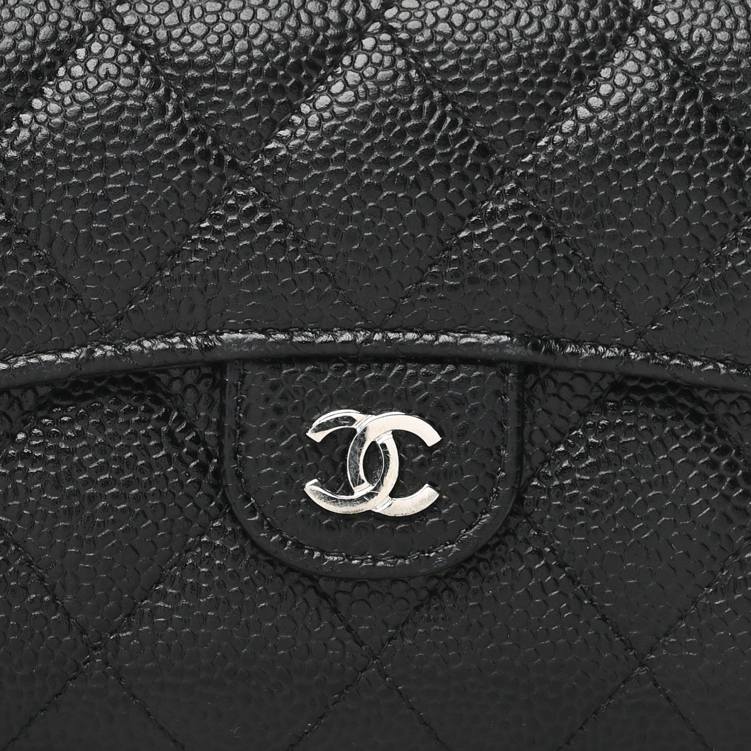 Chanel Caviar Quilted Compact Flap Wallet Black 12 of 12