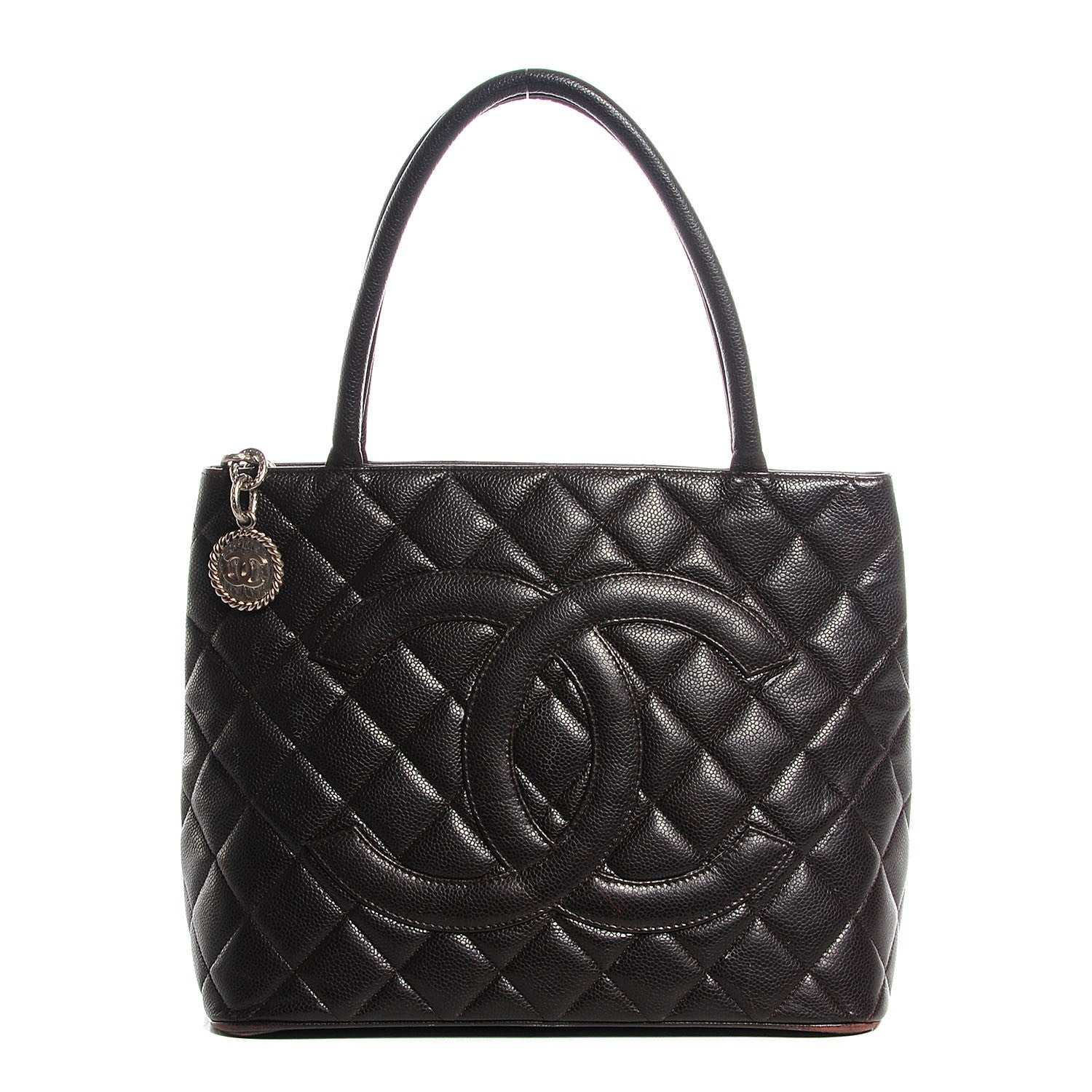 Chanel Caviar Medallion Tote Dark Brown 1 of 7