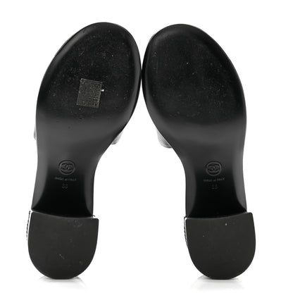 Chanel Lambskin CC Braided Mules 38 Black 5 of 9