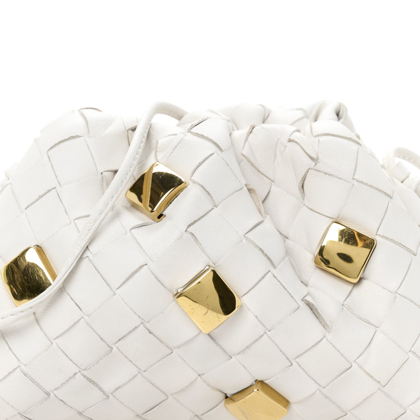 Nappa Intrecciato Studded The Mini Pouch Chalk