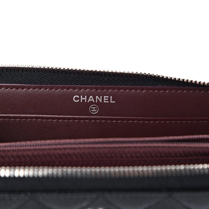 Chanel Caviar Quilted Large Gusset Zip Around Wallet Black 5 of 8