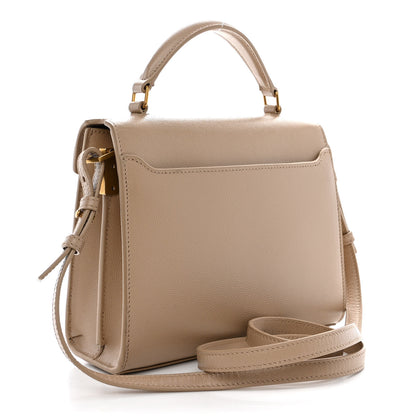 Saint Laurent Grain de Poudre Mini Classic Monogram Cassandra Top Handle Beige 3 of 10
