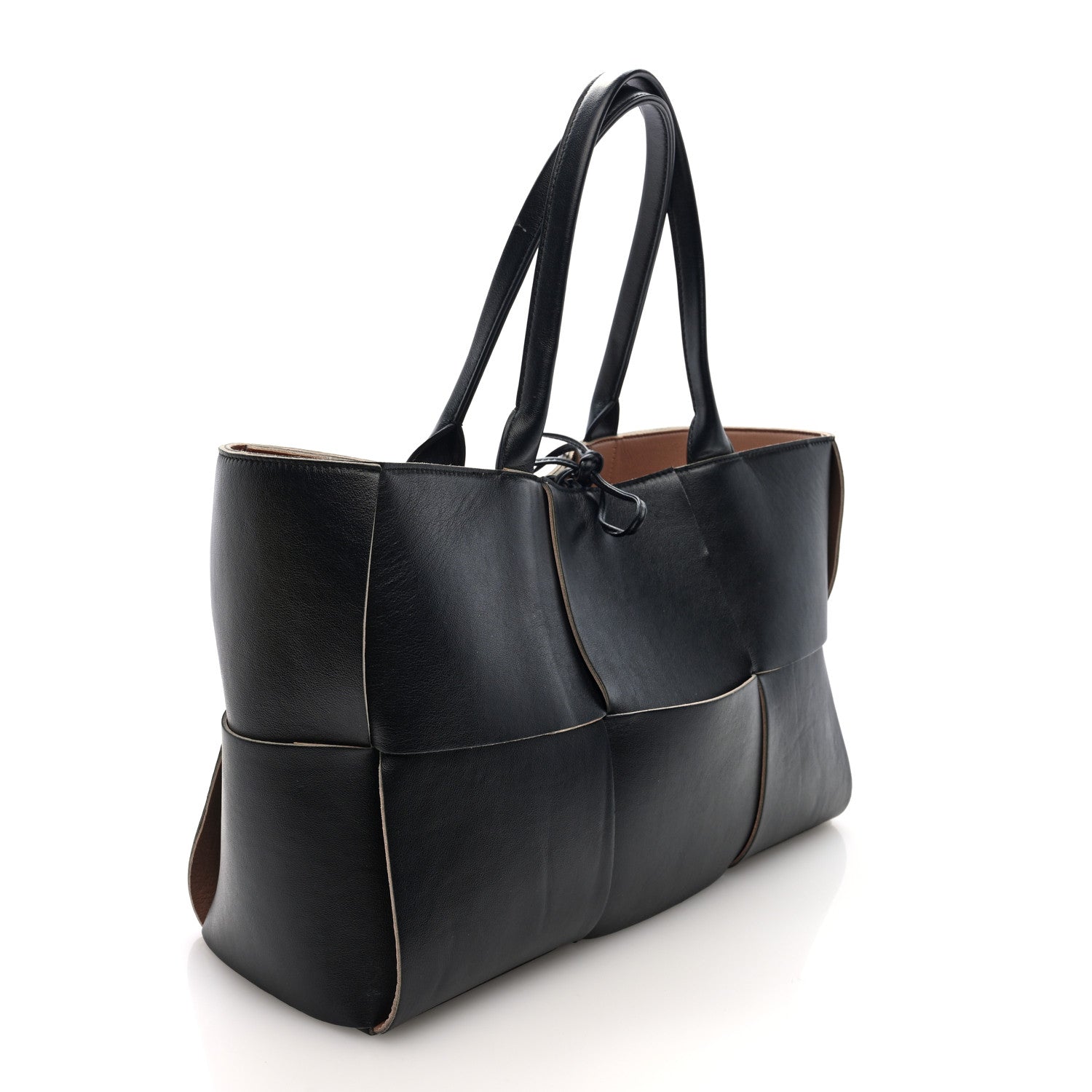 Bottega Veneta Nappa Maxi Intrecciato Medium Arco Tote Black Tan 3 of 10