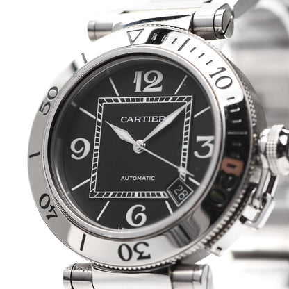 Cartier Stainless Steel 40mm Pasha C Seatimer Automatic Watch Black 8 of 9