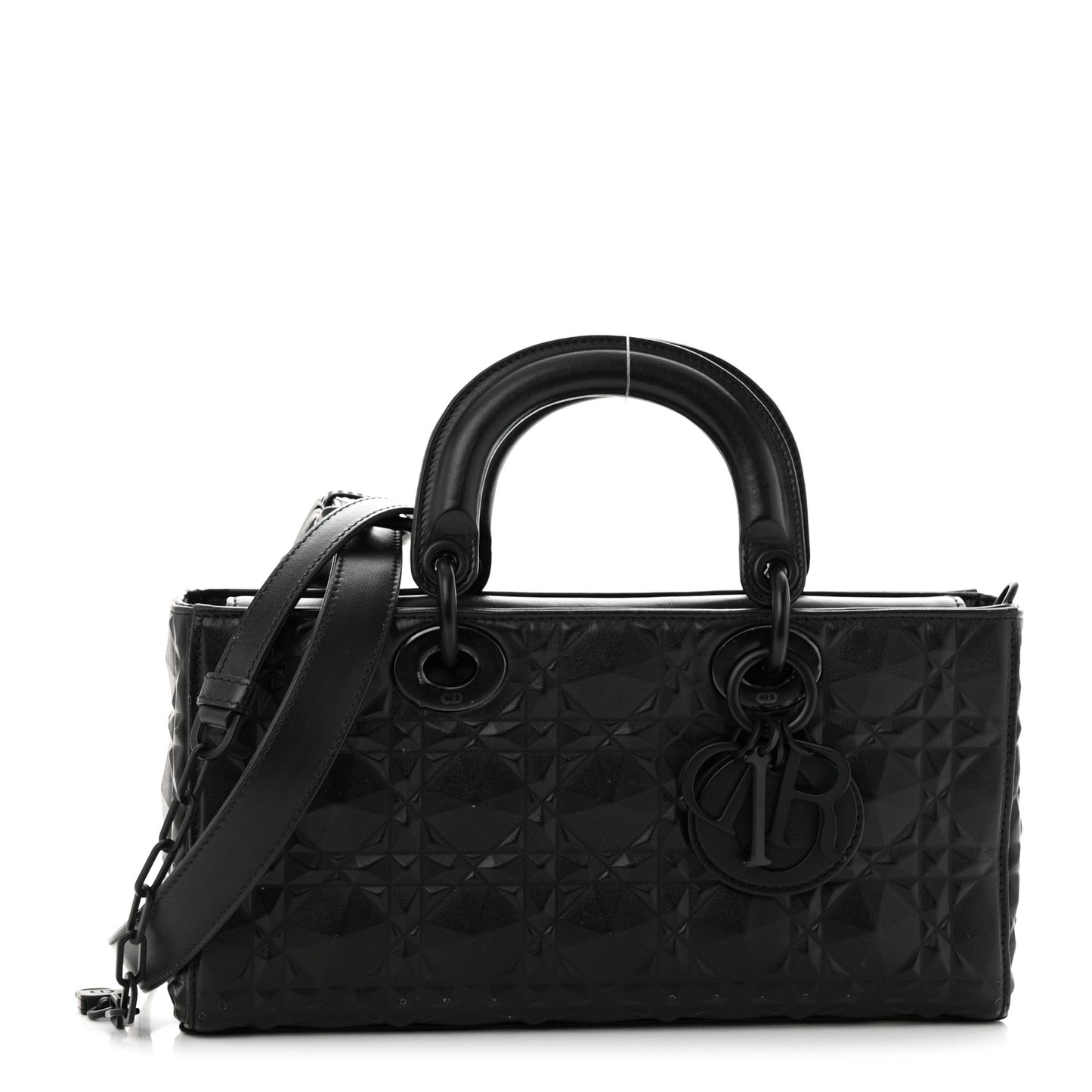 Calfskin Cannage Diamond Medium Lady D-Joy Black