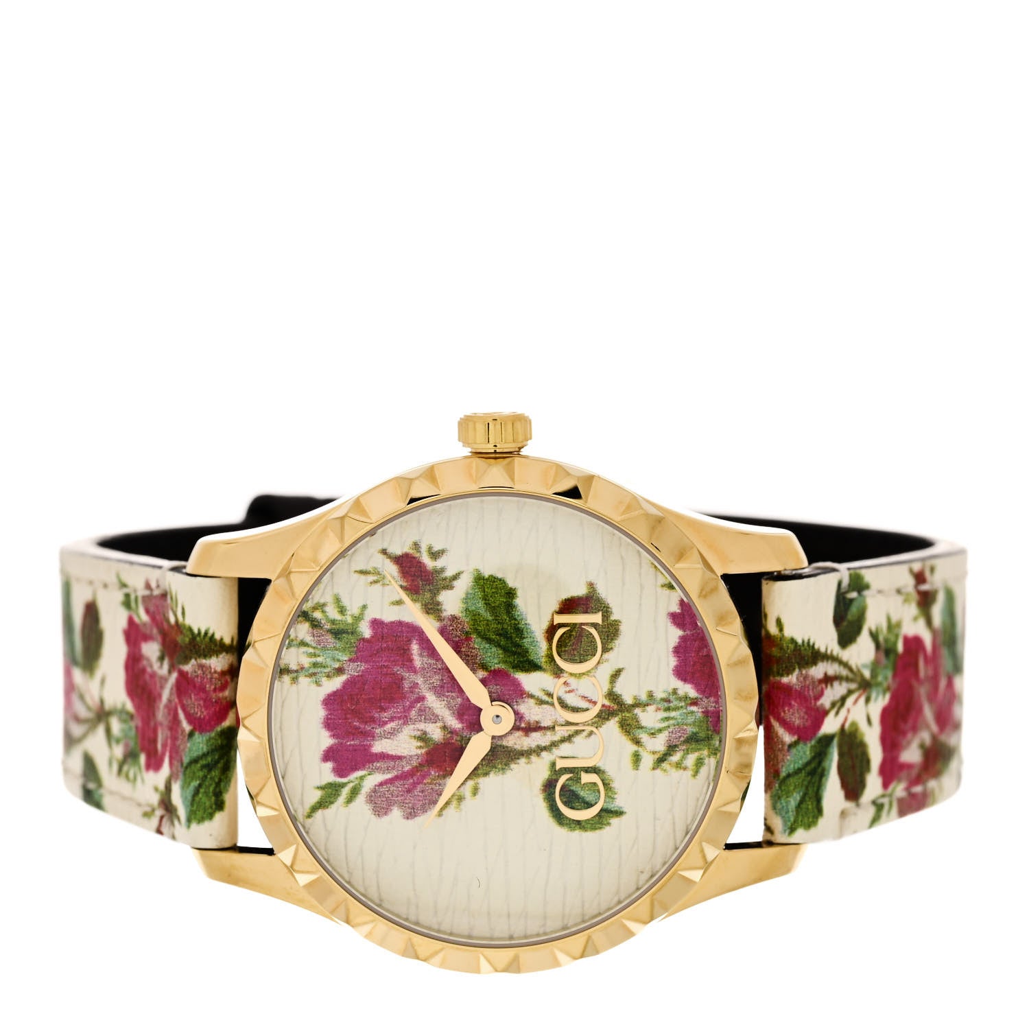 Gucci Stainless Steel Calfskin 38mm G-Timeless Floral Quartz Watch Ivory 2 of 4