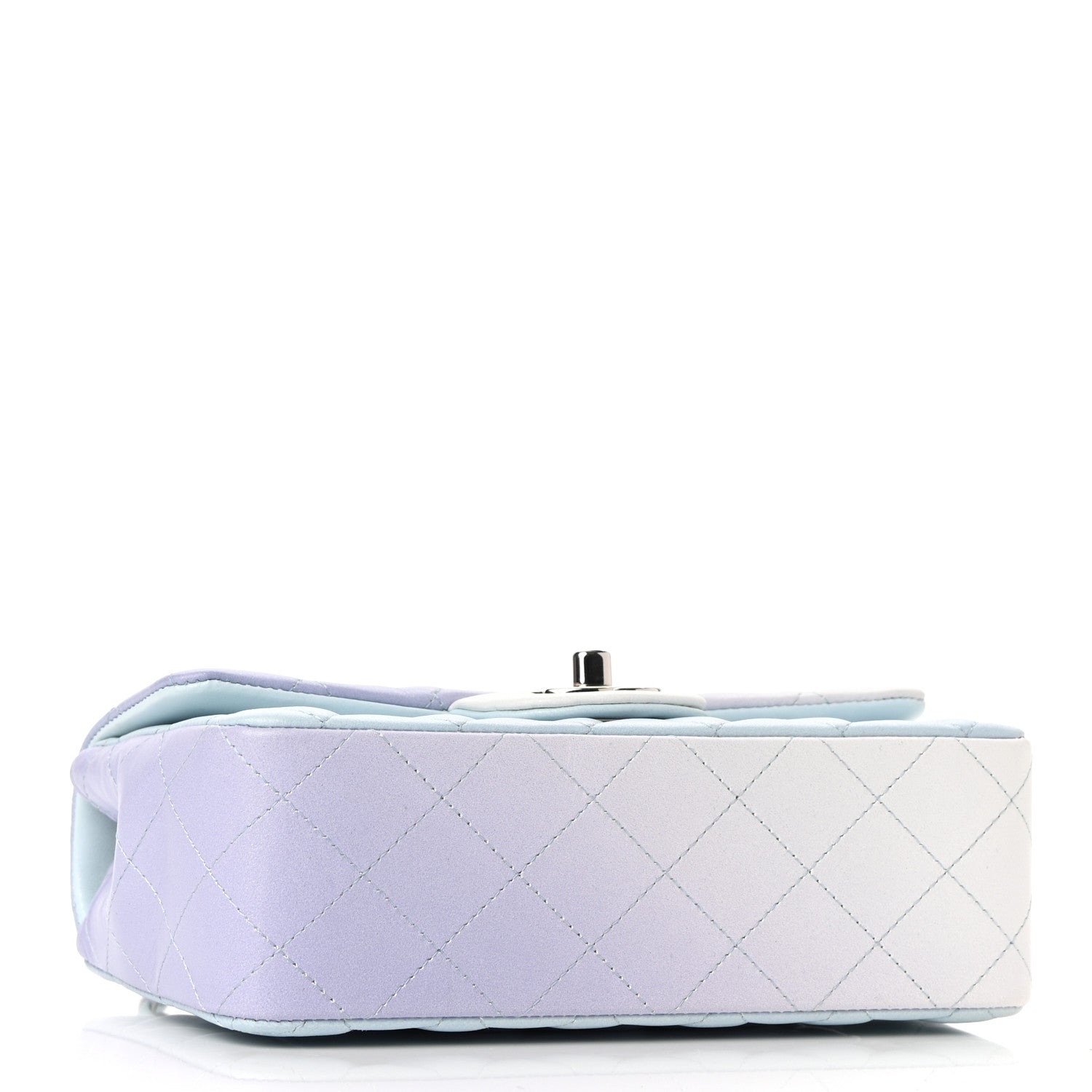 Chanel Perforated Lambskin Quilted Mini Rectangular Flap Light Blue Light Purple White 3 of 10