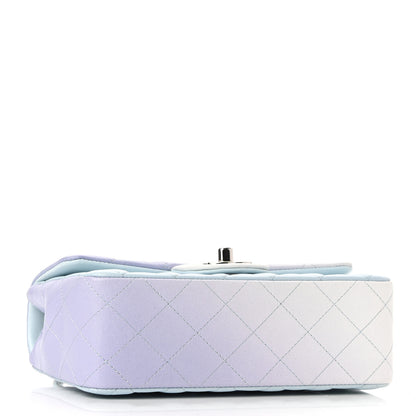 Chanel Perforated Lambskin Quilted Mini Rectangular Flap Light Blue Light Purple White 3 of 10