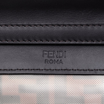 Fendi Mesh Vitello Century F is Fendi FF 1974 Small Kan I Shoulder Bag Marrone Black Ebano 6 of 14