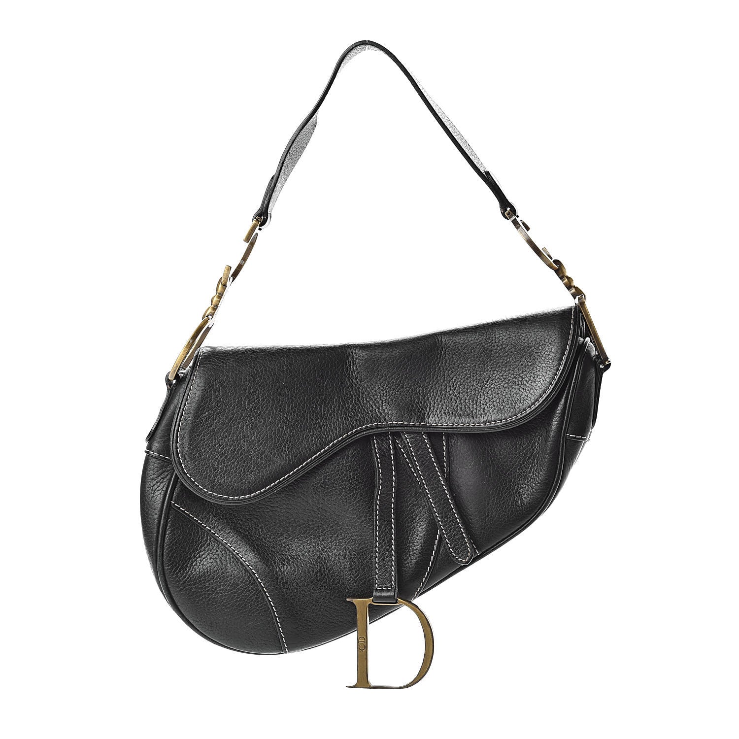 Christian Dior Calfskin Saddle Bag Black 1 of 16