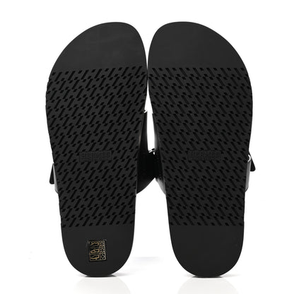Hermes Calfskin Mens Chypre Sandals 42.5 Black 5 of 9