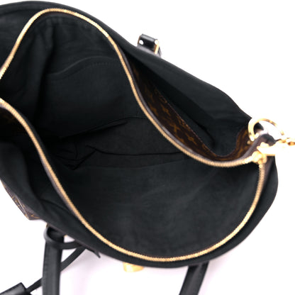 Louis Vuitton Monogram Flower Zipped Tote MM Black 5 of 12