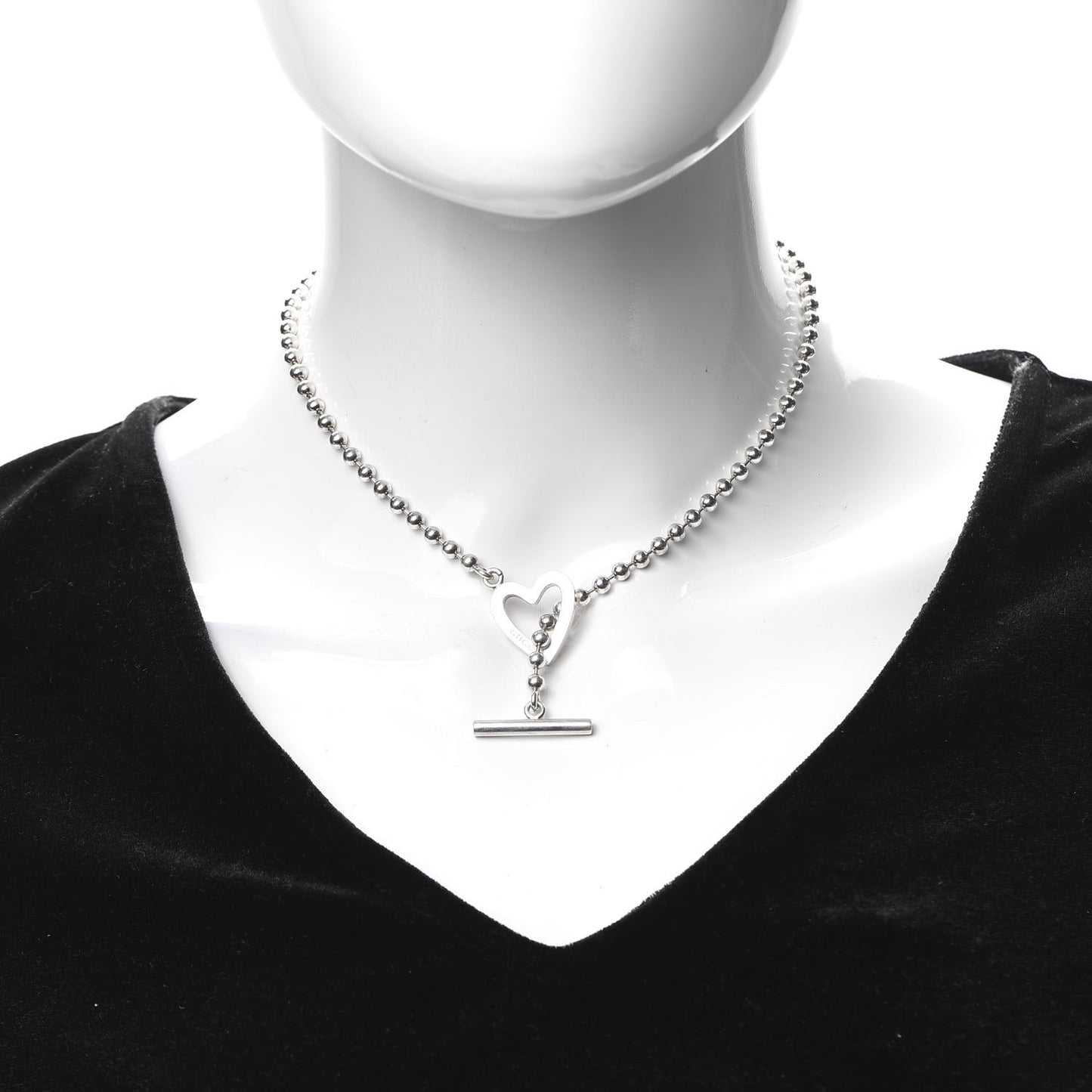 Sterling Silver Heart Toggle Necklace