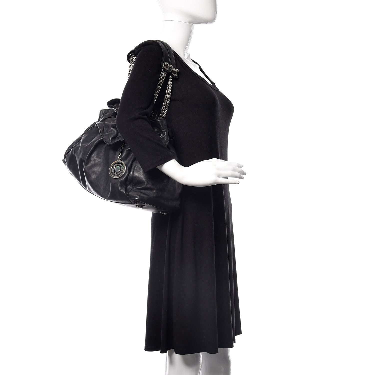 Christian Dior Lambskin Medium Le Trente Tote Black 2 of 11