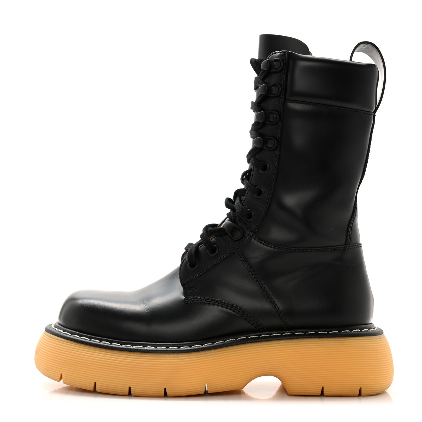 Calfskin The Swell Lace Up Boots 38 Black Natural Rubber