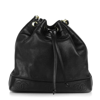 Chanel Caviar CC Drawstring Shoulder Bag Black 1 of 10