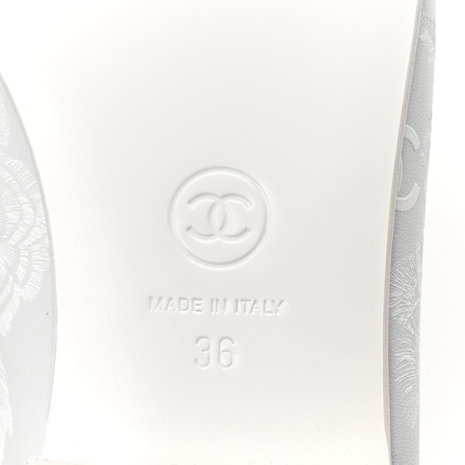 Chanel Lambskin Metallic Lambskin Cap Toe CC Ballet Flats 36 White Gold 7 of 9