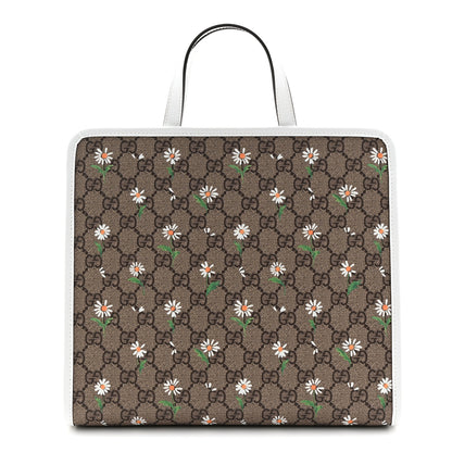 Gucci GG Supreme Monogram Daisies Childrens Tote Beige Ebony Great White 1 of 10