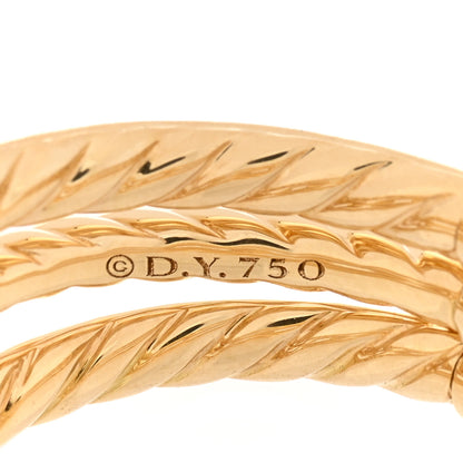 David Yurman 18K Yellow Gold Diamond Stax Three-Row Pave Chain Link Ring 54 7 4 of 4