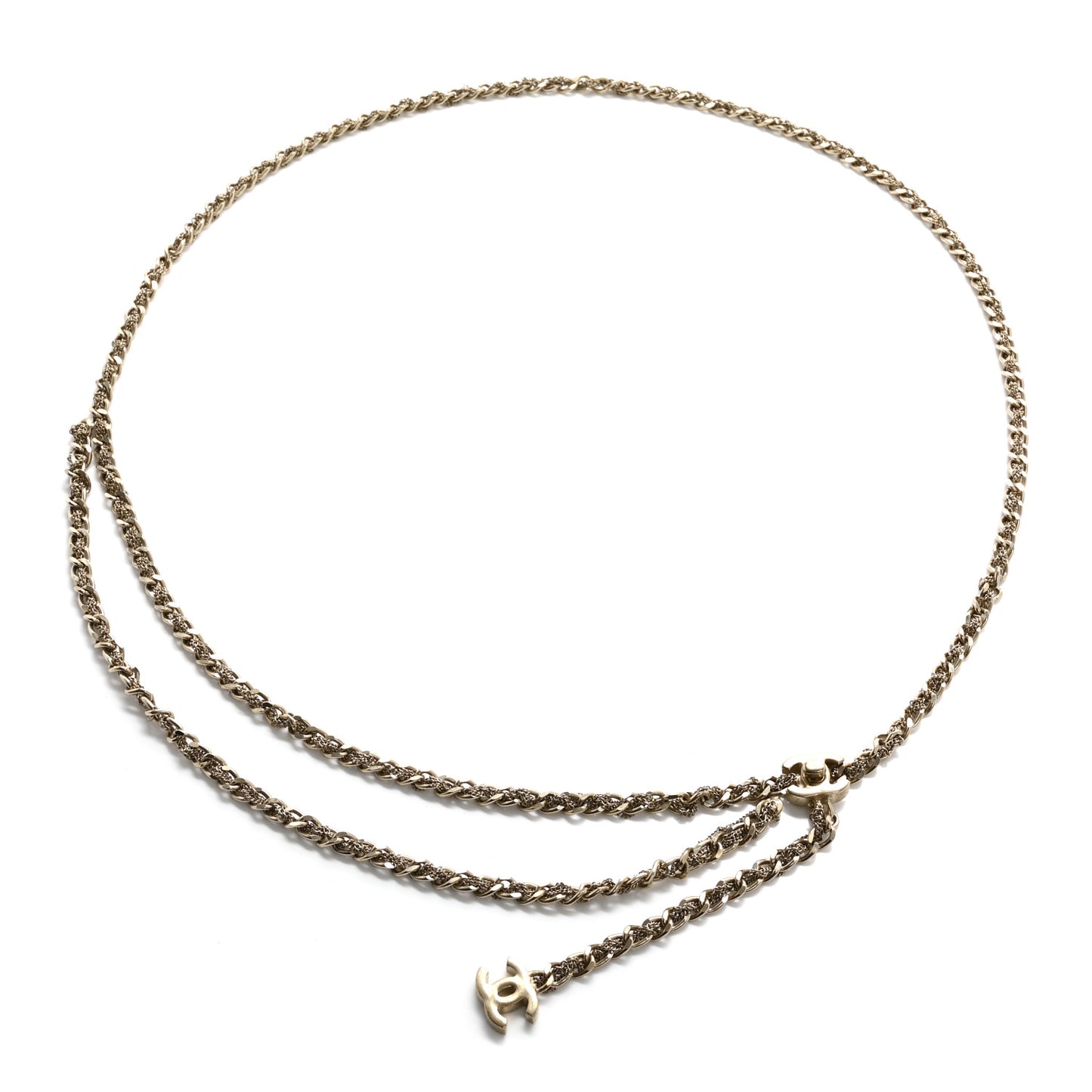 Metal CC Turlock Chain Belt Light Gold