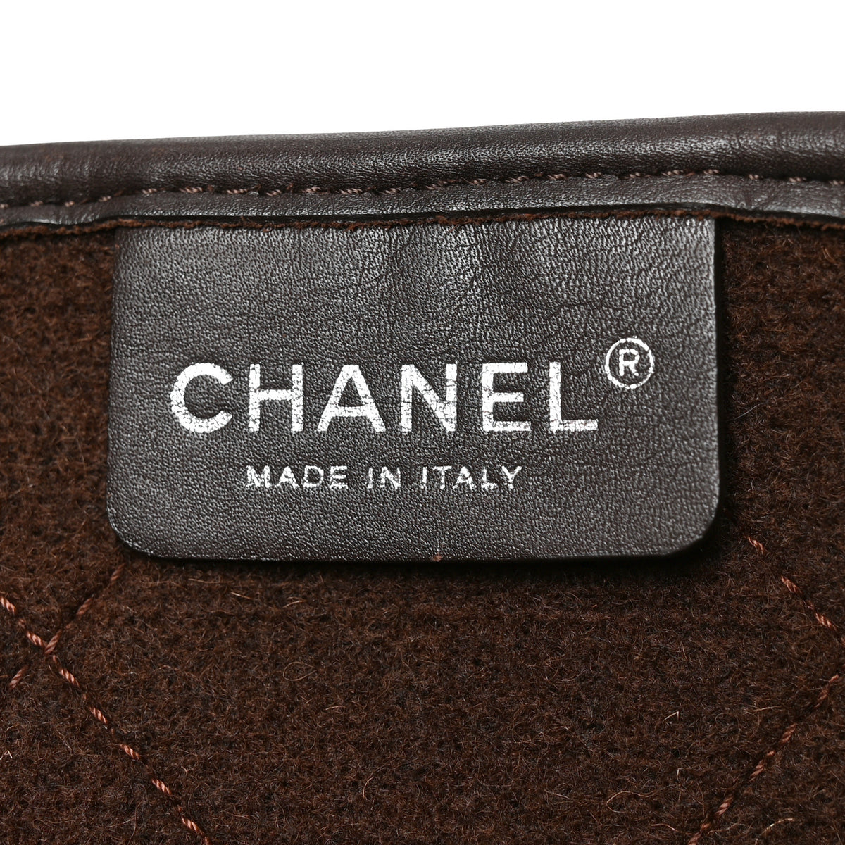 Chanel Wool Quilted Medium Shopping Tote Brown 6 of 10