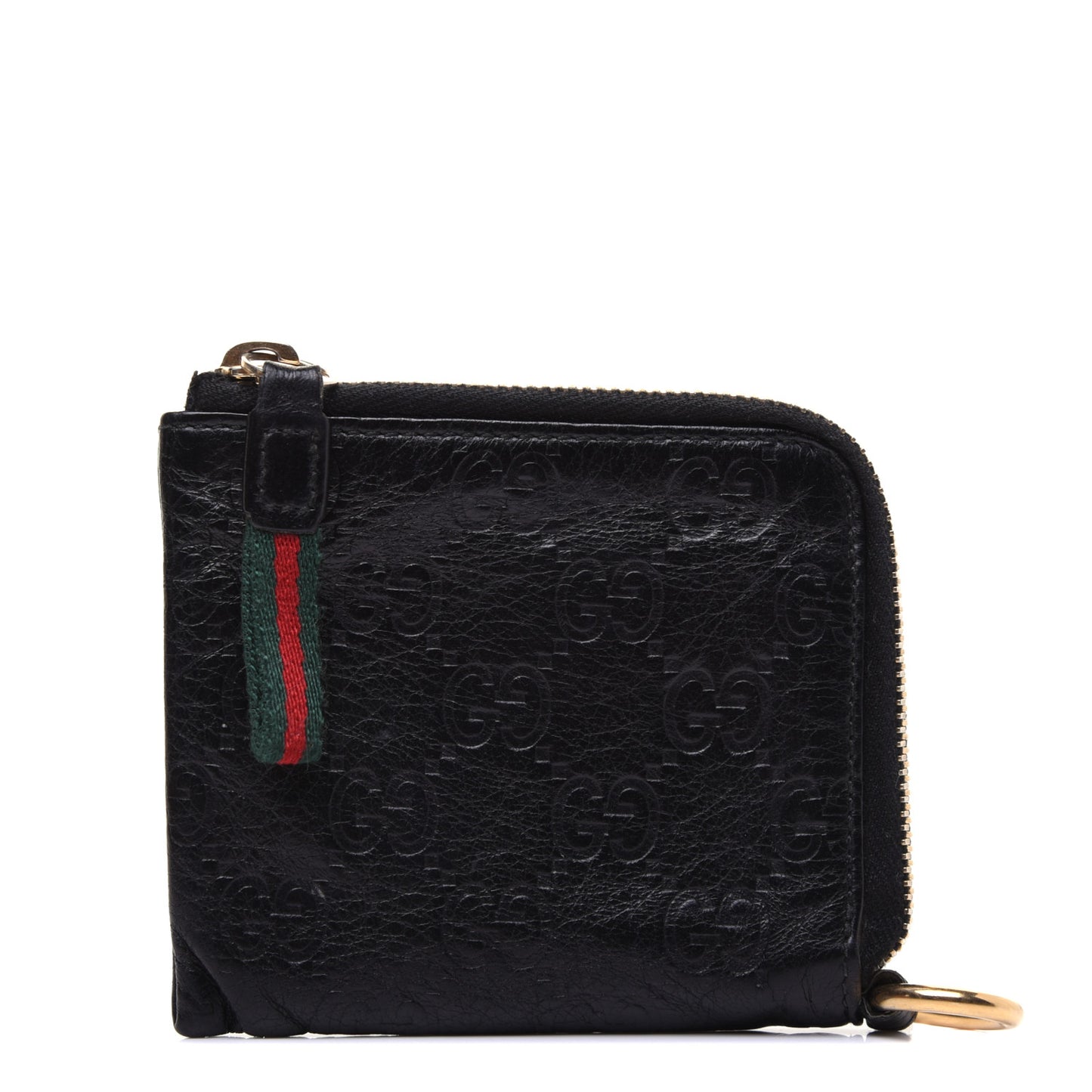 Guccissima Zip Around Coin Purse Wallet Black