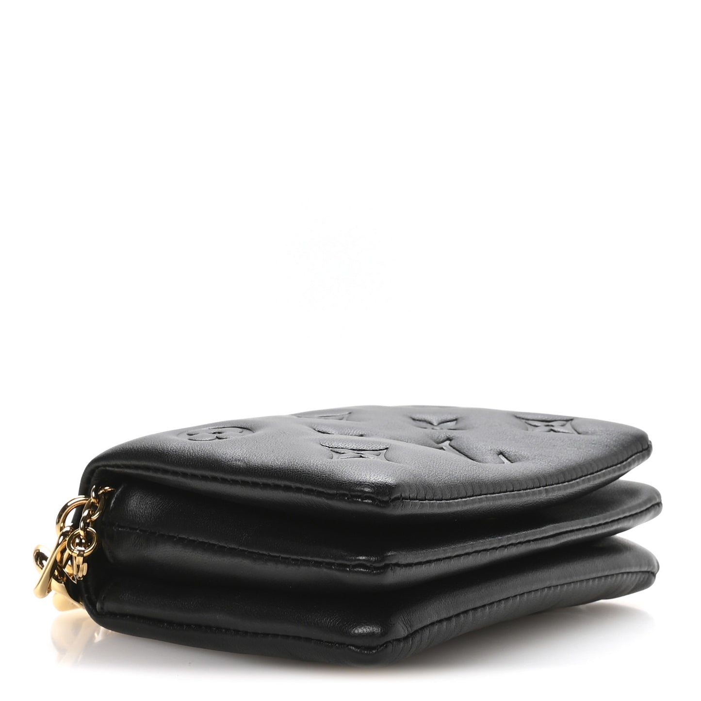 Lambskin Embossed Monogram Coussin Belt Bag Black