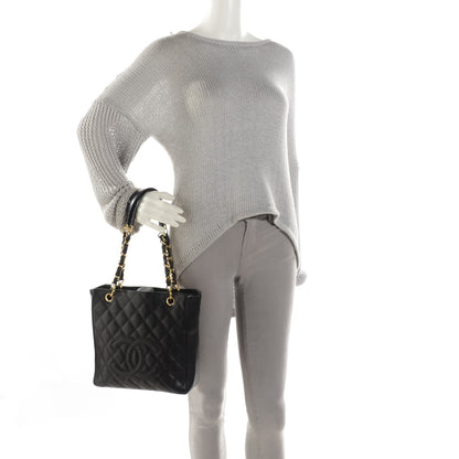 Chanel Caviar Quilted Petit Shopping Tote PST Black 2 of 7